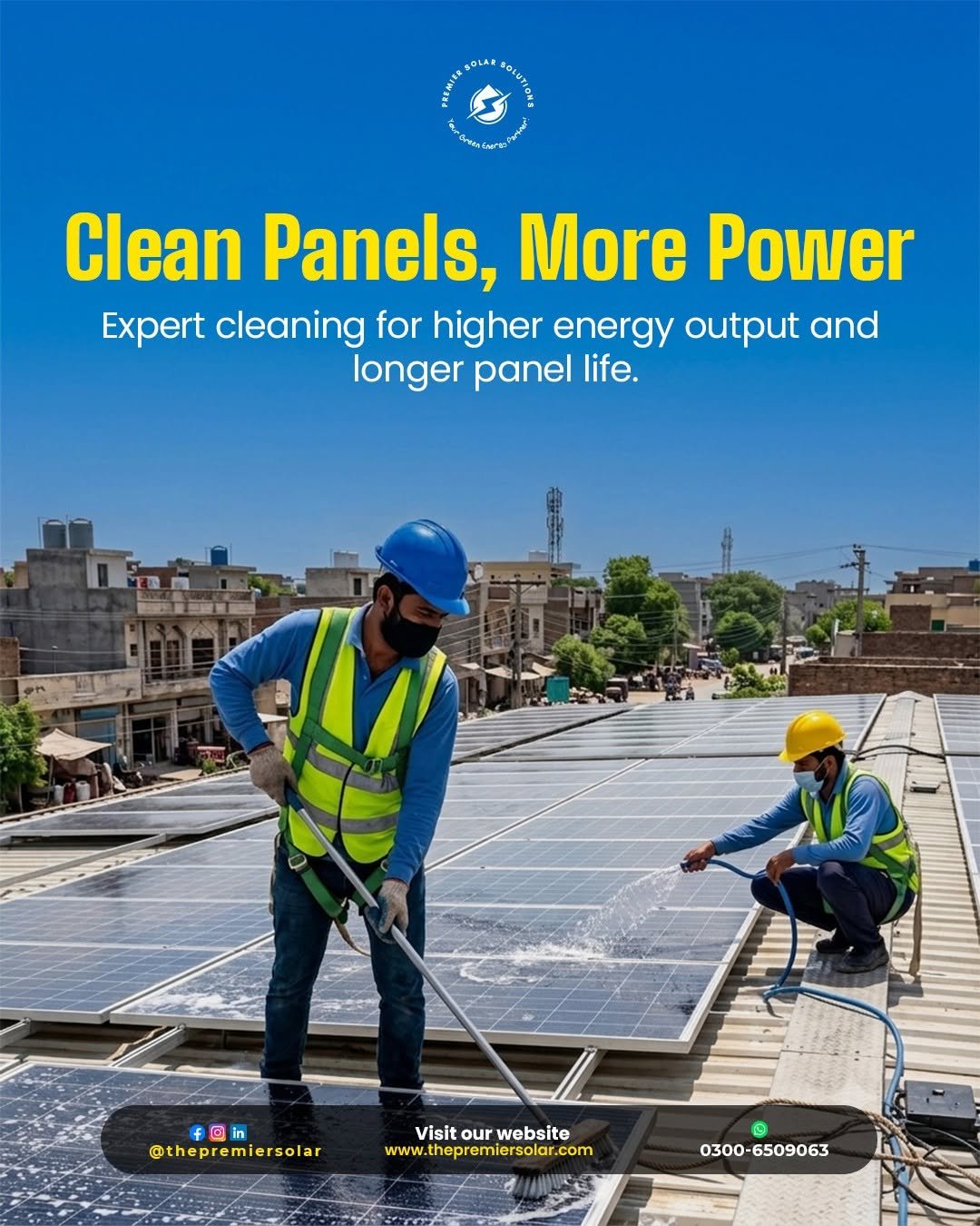 Professional solar panel cleaning service in Pakistan