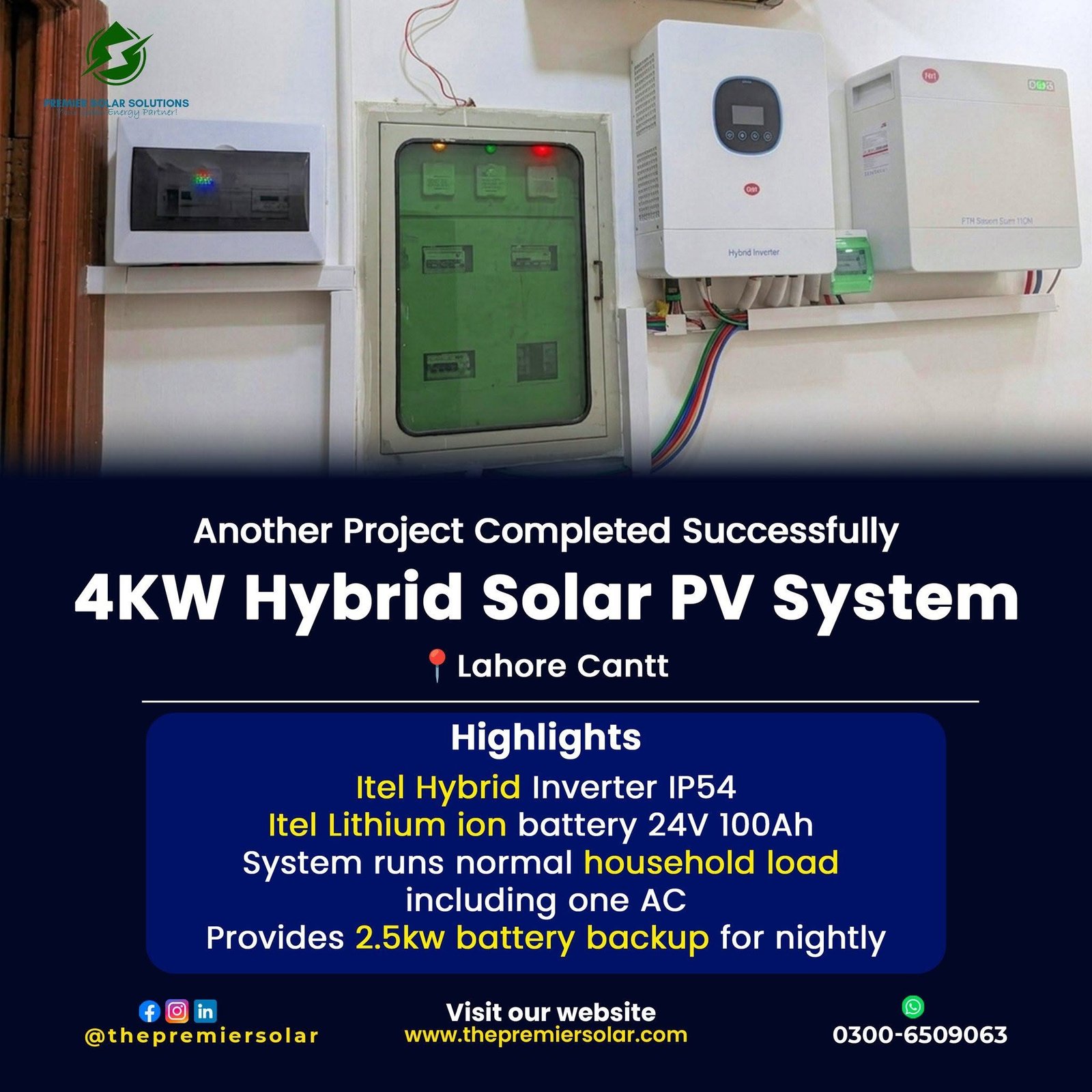 5kW Hybrid Solar Inverter with Lithium Battery