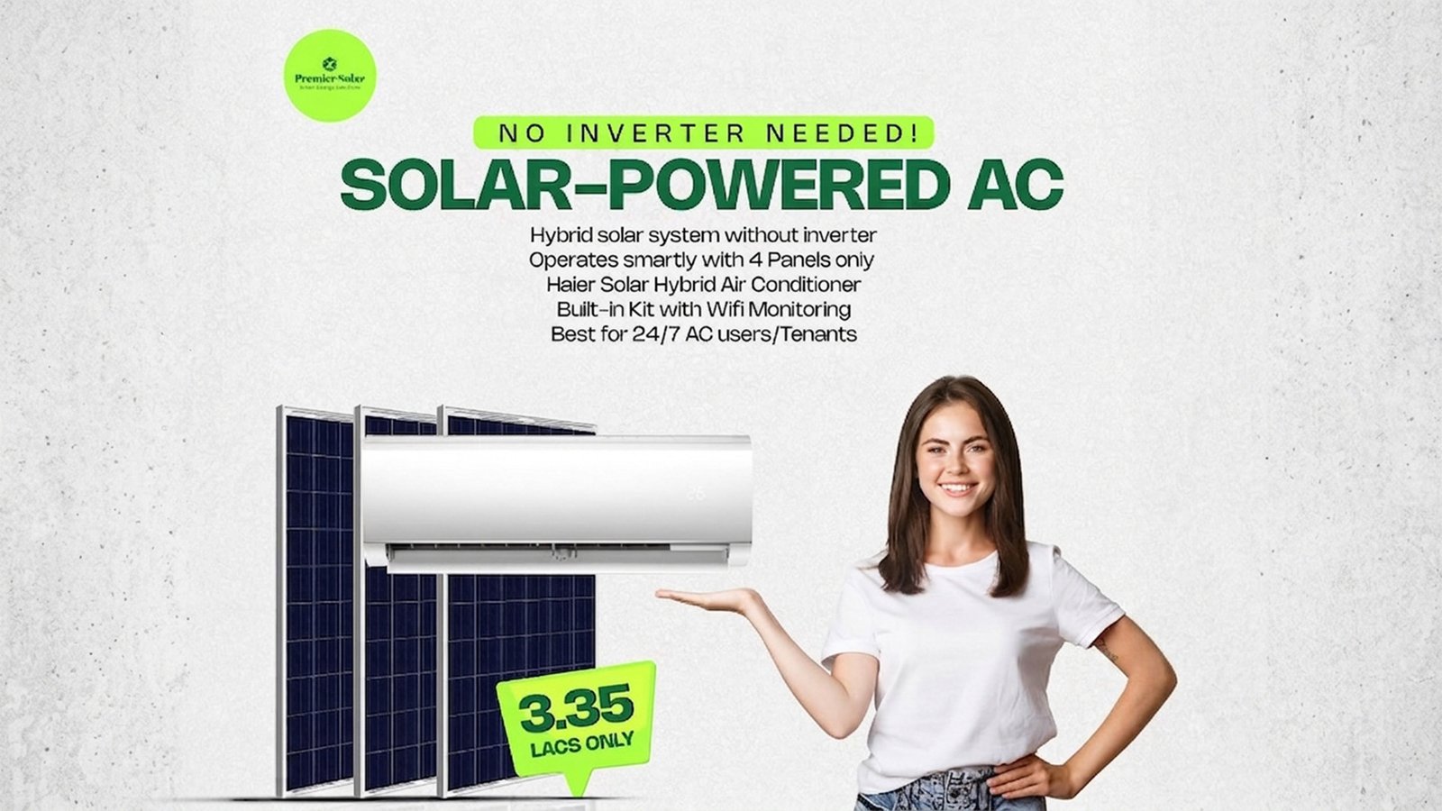 Haier Solar Hybrid AC – No inverter needed
